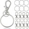 60PCS Metal Keychain Kit - 30 Swivel Lobster Claw Clasps & 30 Split Rings for Jewelry Making, DIY Crafts, Key Organizers (Silver)